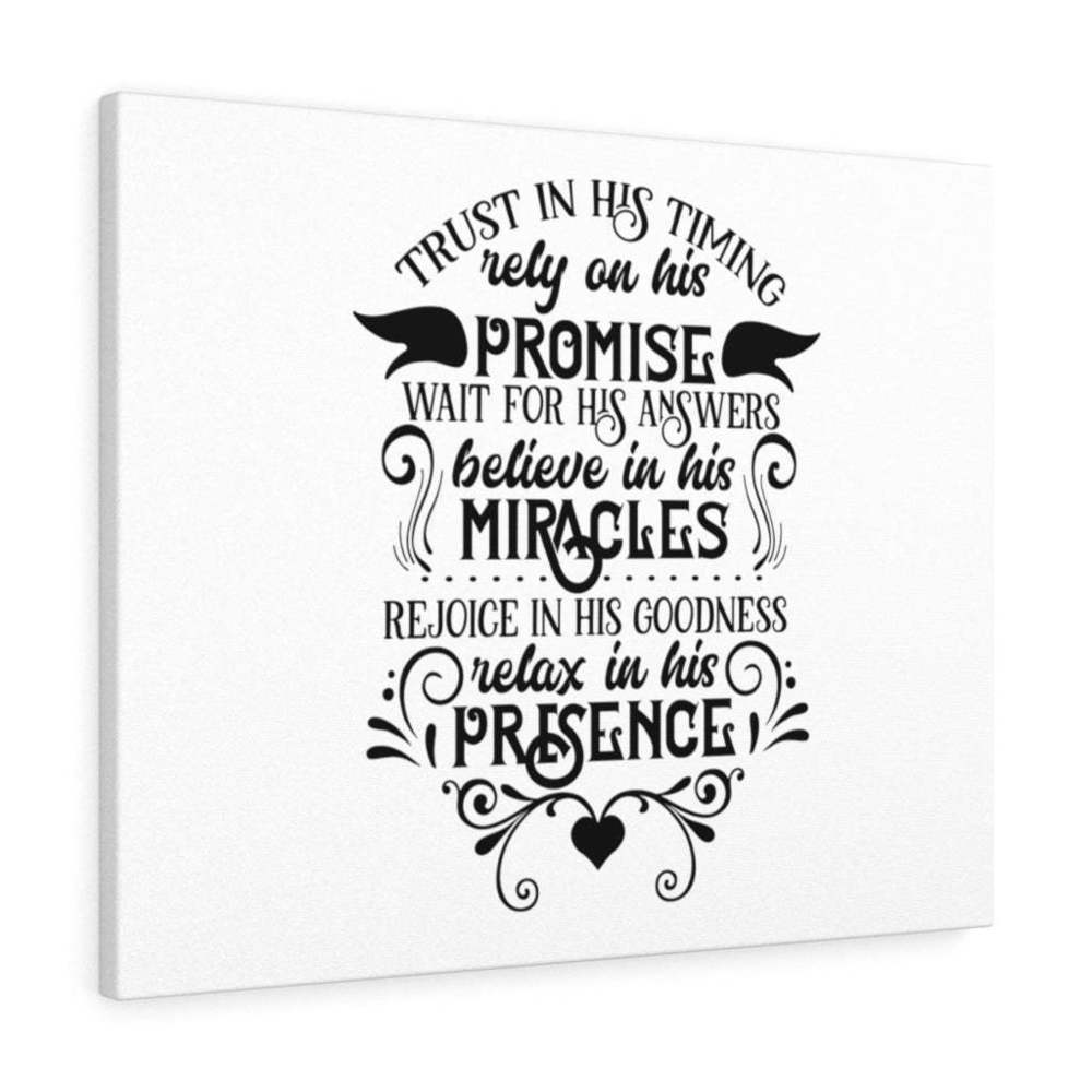 Scripture Sign Trust In His Timing Bible Verse Canvas Christian Wall Art Ready